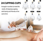 24-Piece Cupping Set Vacuum Massage Cups with Manual Pump for Back Therapy Cupping Therapy Set
