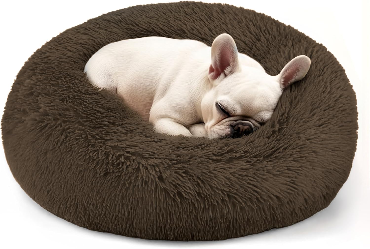 Calming Donut Dog Bed for Small Dogs & Cats Washable