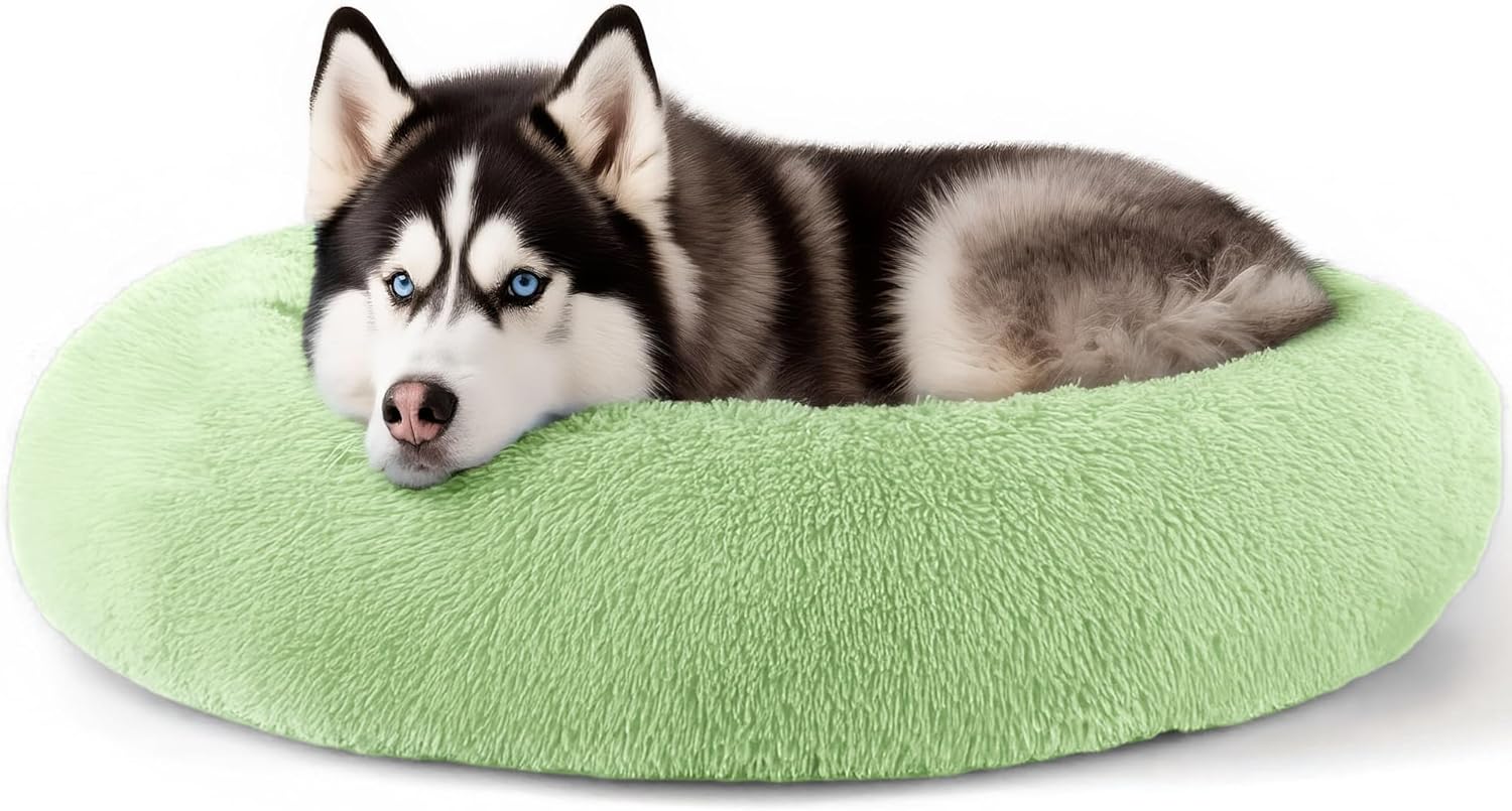 Calming Donut Dog Bed for Small Dogs & Cats Washable