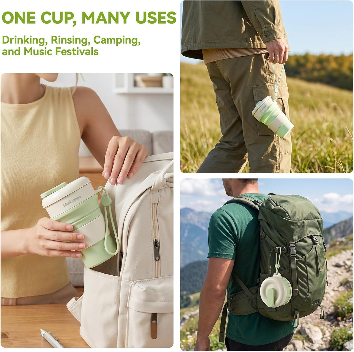 Leakproof reusable water bottle for camping hiking and outdoor adventures