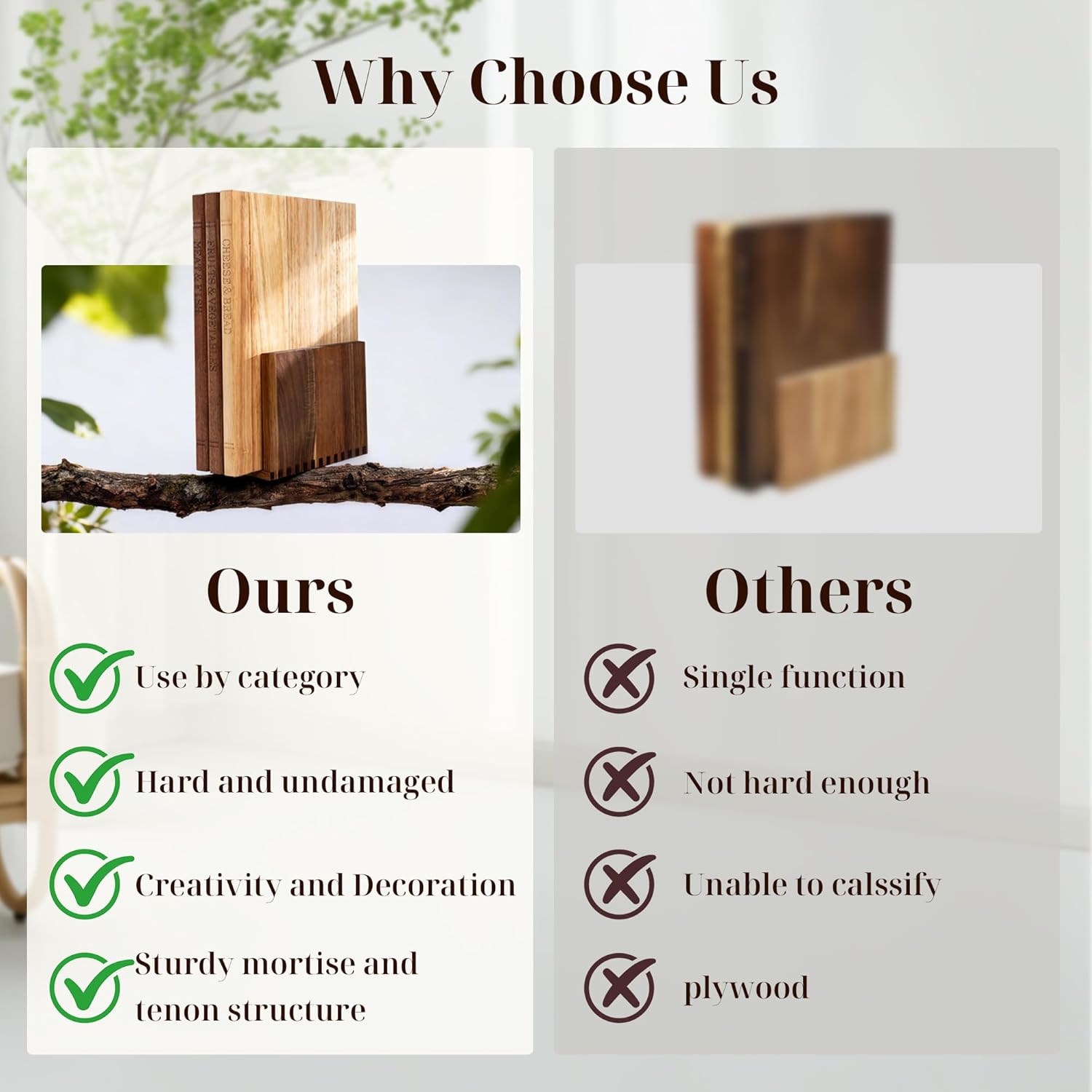Book Cutting Board Set with Wooden Stand-Wooden Kitchen Cutting Boards That Look like Books for Vegetables Cheese Meat,3Pcs Chopping Board Gift Set for Home Cooks & Kitchen Decor
