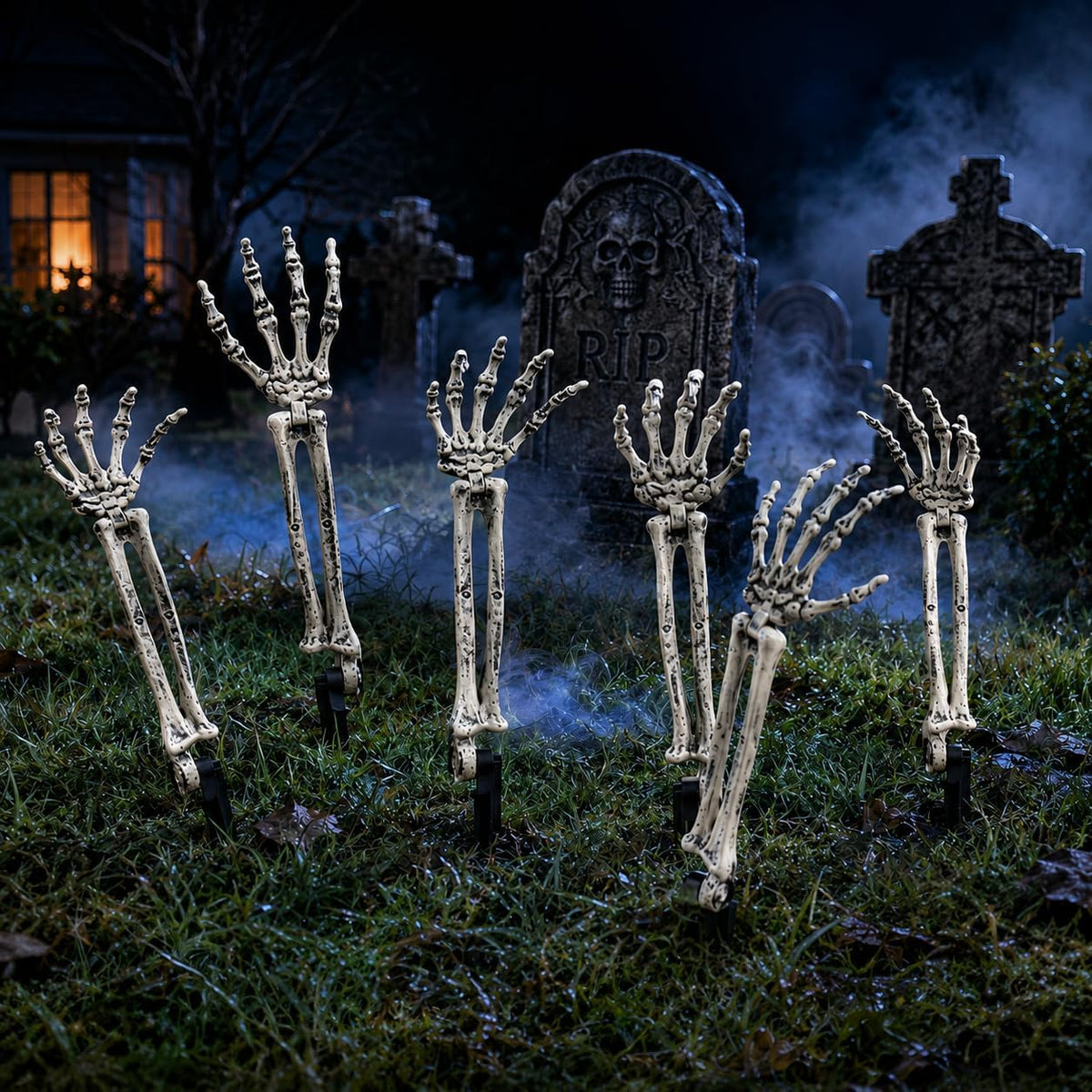 6PC Realistic Skeleton Arm Stakes for Halloween Decorations Outdoor