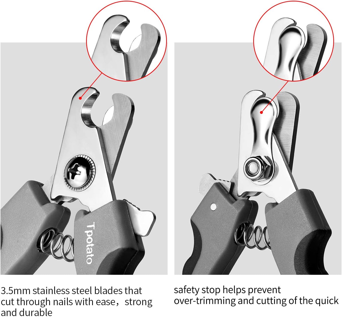 Dog & Cat Nail Clippers for Large Breeds, Safari Professional Trimmers with Quick Sensor, Safety Guard & Nail File