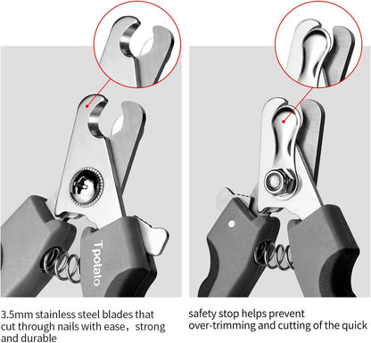 Dog & Cat Nail Clippers for Large Breeds, Safari Professional Trimmers with Quick Sensor, Safety Guard & Nail File