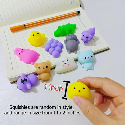 Fruit and novelty mochi squishies with soft elastic squeeze texture