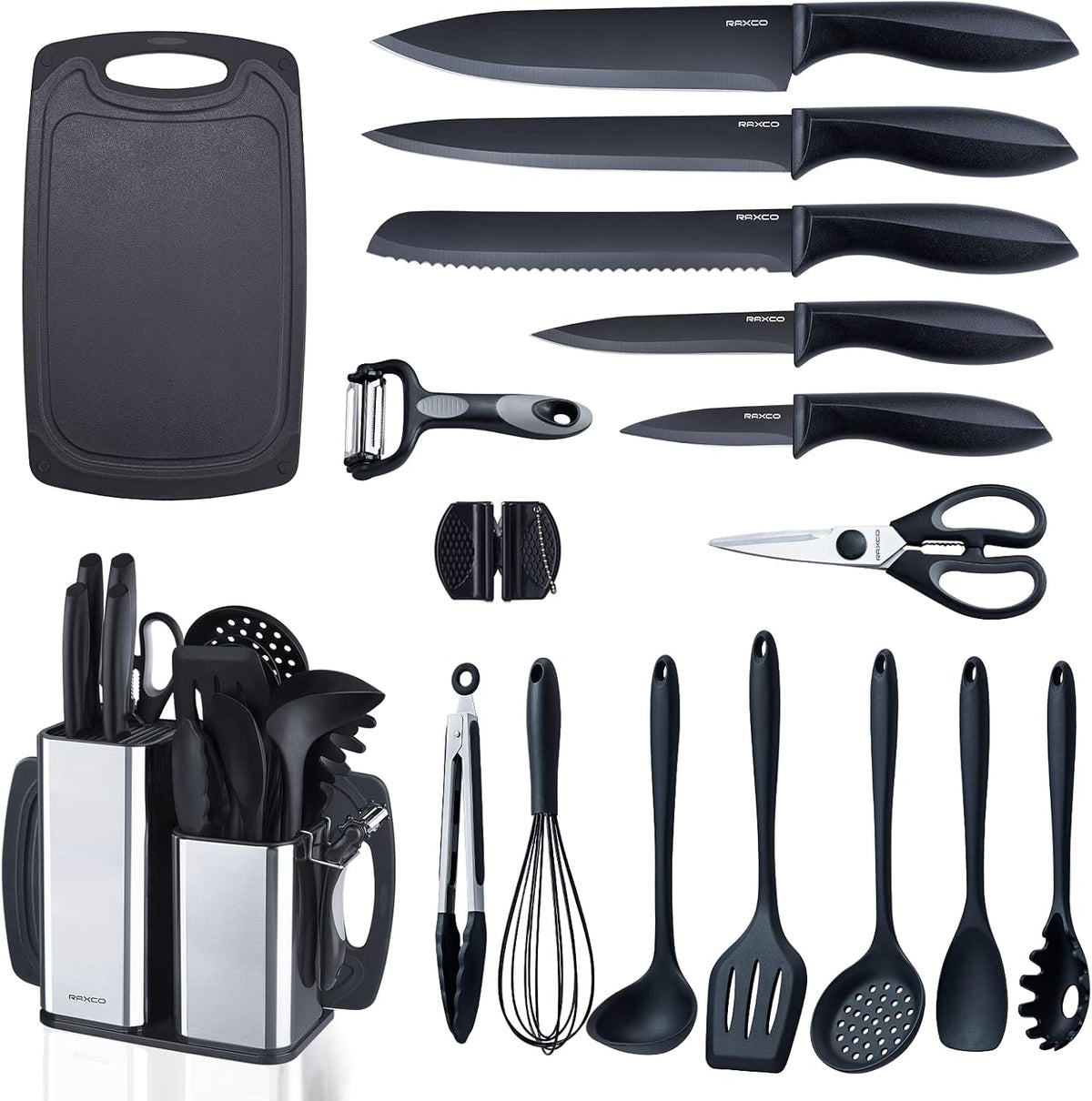 Silicone Kitchen Utensils Set with Knives Heat Resistant