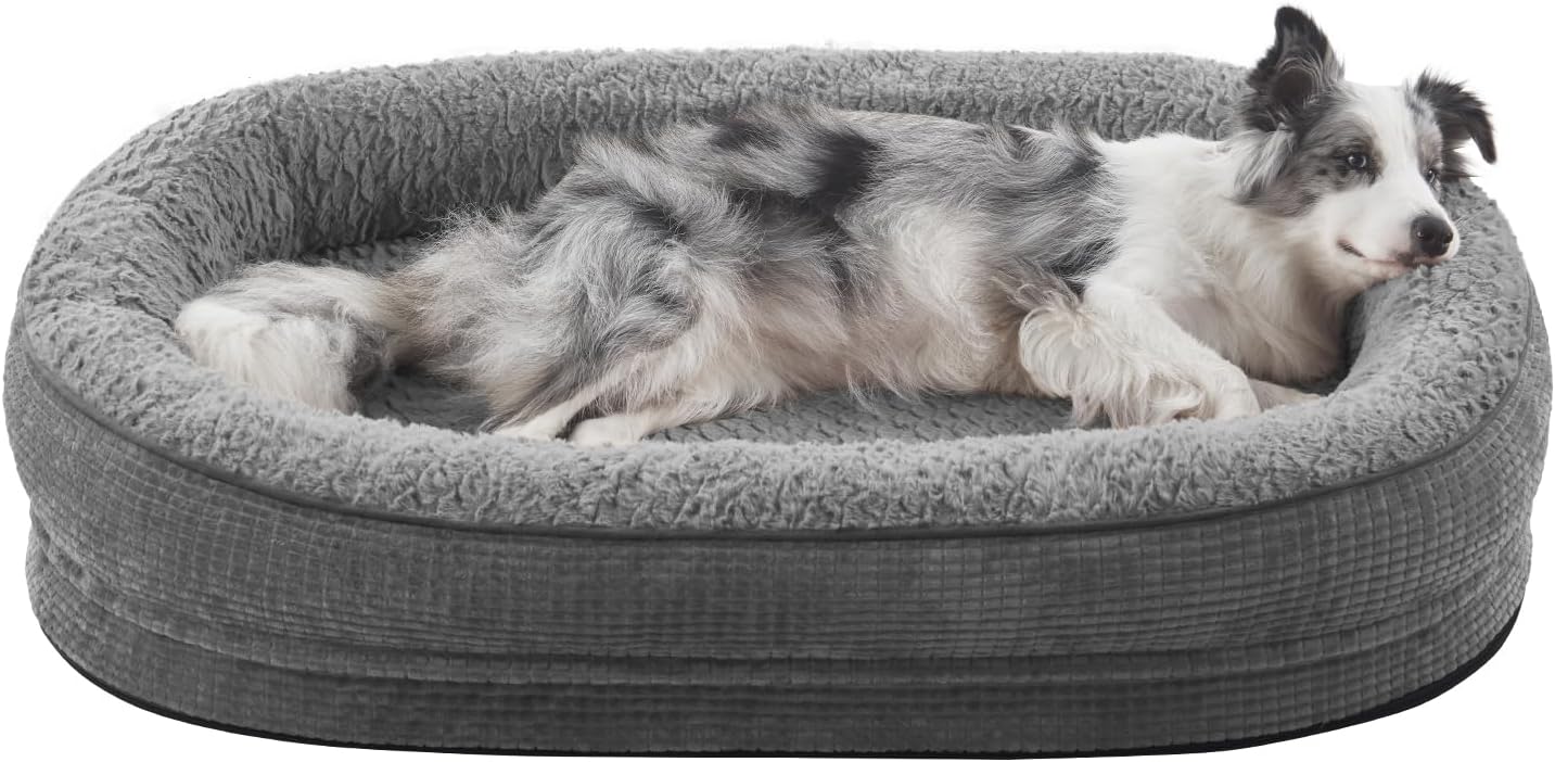 Calming Dog Bed for Large Pets Soft Washable Cushion Bed