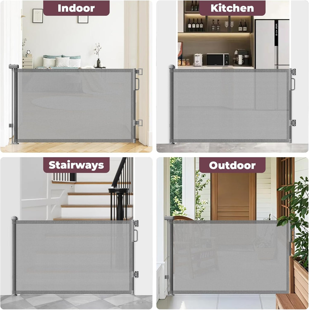 Retractable Baby Gate for Stairs, Doorways & Hallways