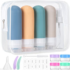 16-Pack Travel Toiletry Bottles – TSA Approved Leakproof 3oz Squeezable Silicone Containers for Shampoo, Conditioner & Liquids 