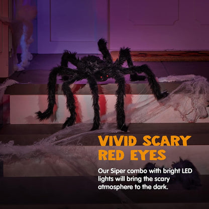 6 pack Halloween spider set with 30 20 and 12 inch spiders