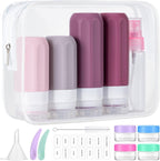 16-Pack Travel Toiletry Bottles – TSA Approved Leakproof 3oz Squeezable Silicone Containers for Shampoo, Conditioner & Liquids 