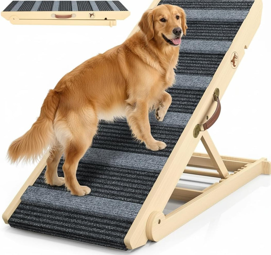 Dog Ramp 7 Adjustable Heights, Non-Slip, Holds 200LBS