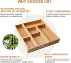 5-Pack Bamboo Drawer Organizers, Multi-Purpose Wooden Dividers for Kitchen, Office, Jewelry & Cosmetics, Desk & Drawer Storage, Gift Idea