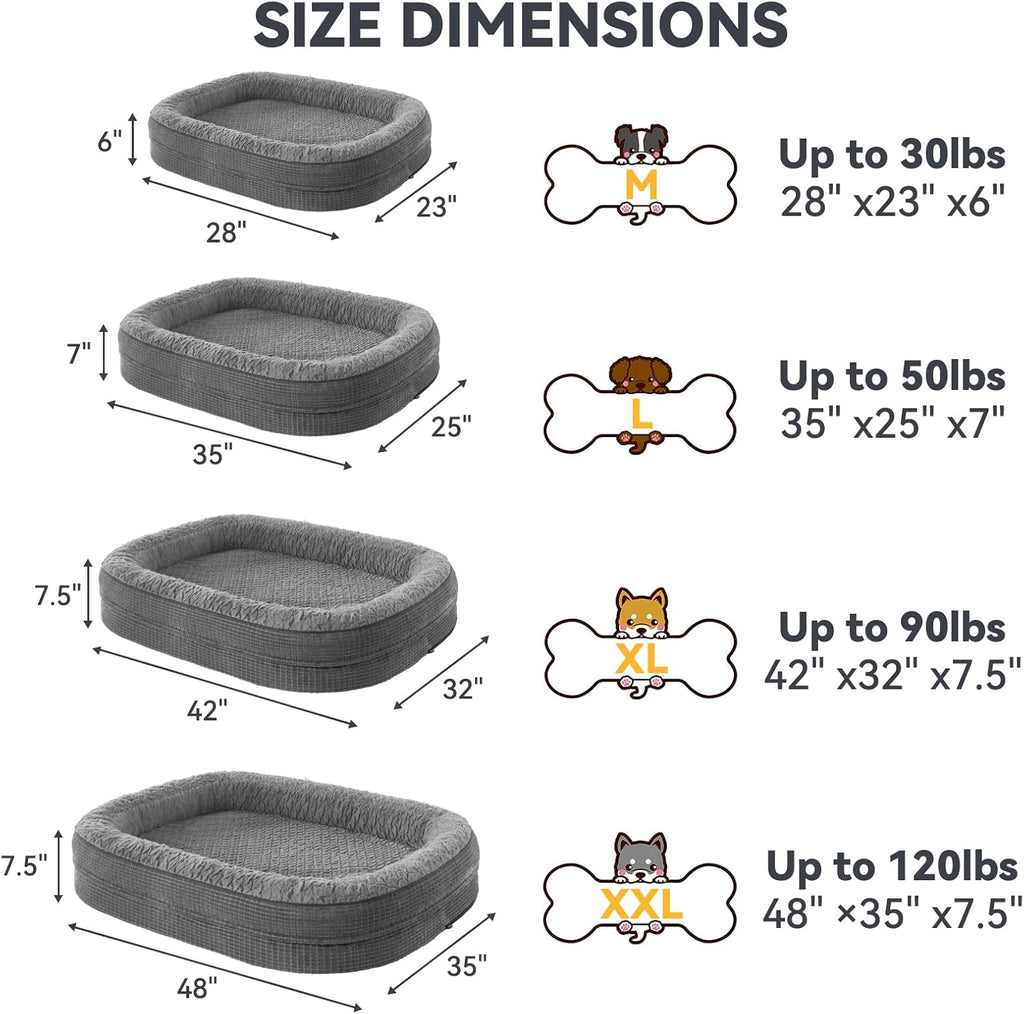 Calming Dog Bed for Large Pets Soft Washable Cushion Bed