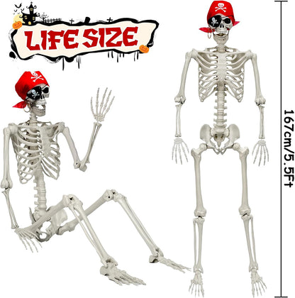 5.5 ft Halloween skeleton for spooky yard decoration