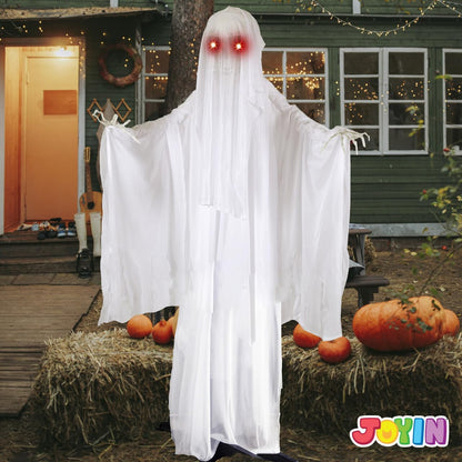 White animated Halloween ghost for yard and lawn decoration