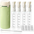 4 in 1 Travel Dispenser Bottle with Cleaning Brush,4 Pack 30Ml Leak Proof Refillable Travel Size Toiletries Containers for Shampoo Conditioner,Portable Travel Bottles Set for Vacation Camping & Gym