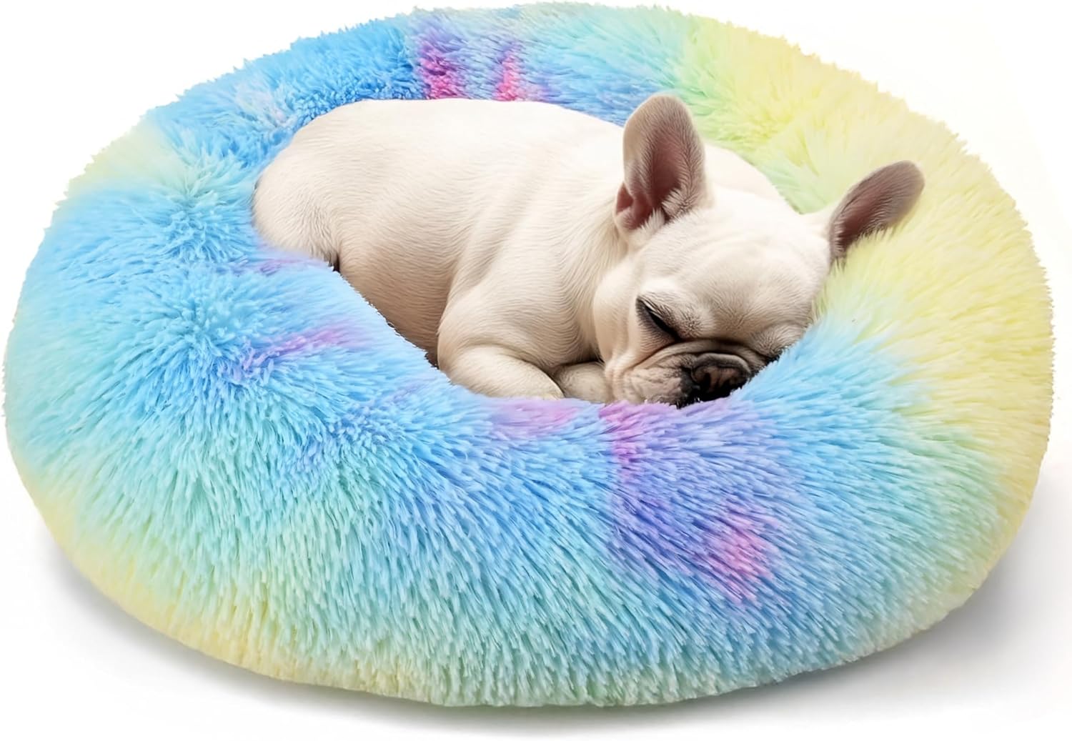 Calming Donut Dog Bed for Small Dogs & Cats Washable