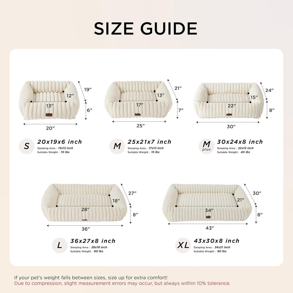 Orthopedic Dog Bed with Washable Cover for Small Dogs