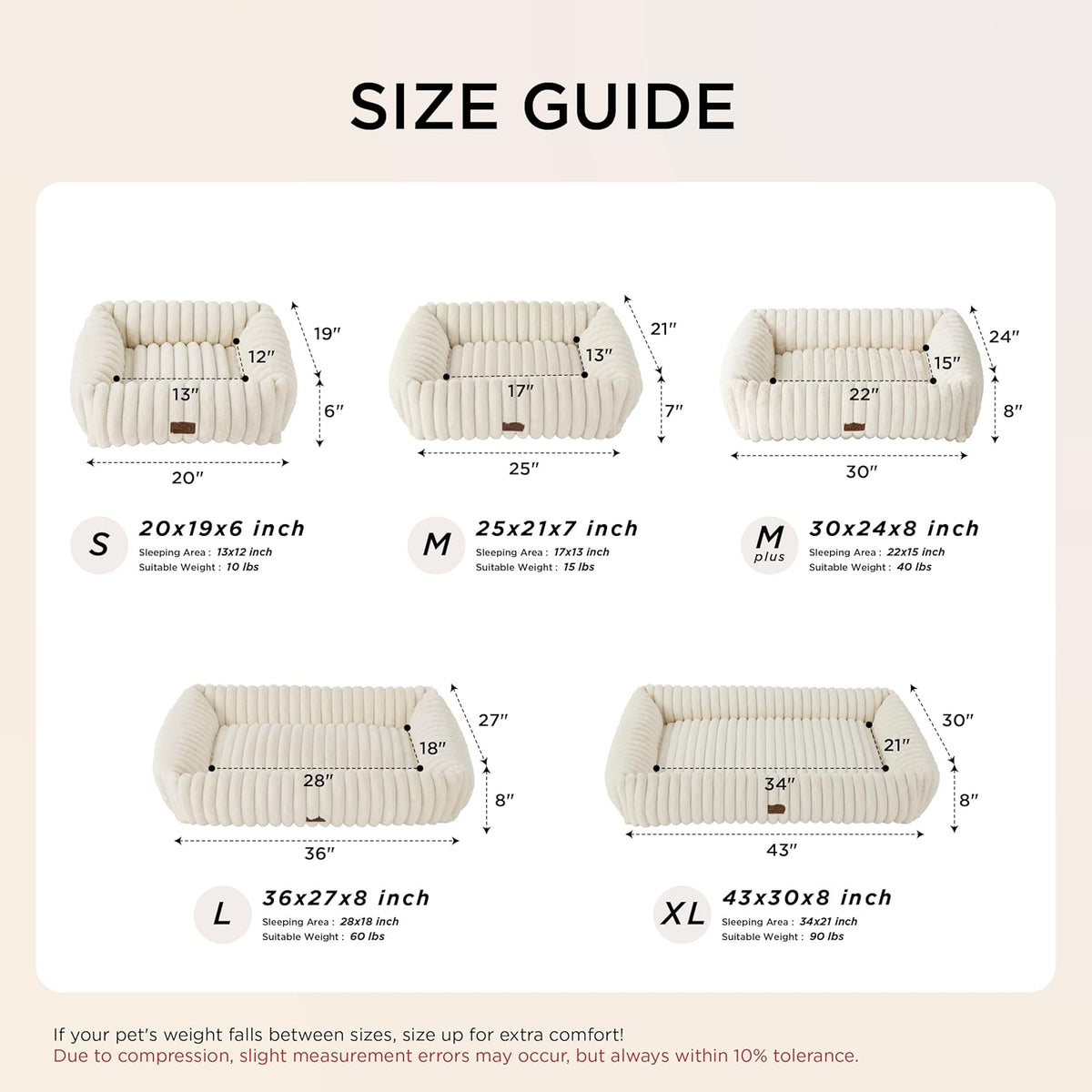 Orthopedic Dog Bed with Washable Cover for Small Dogs