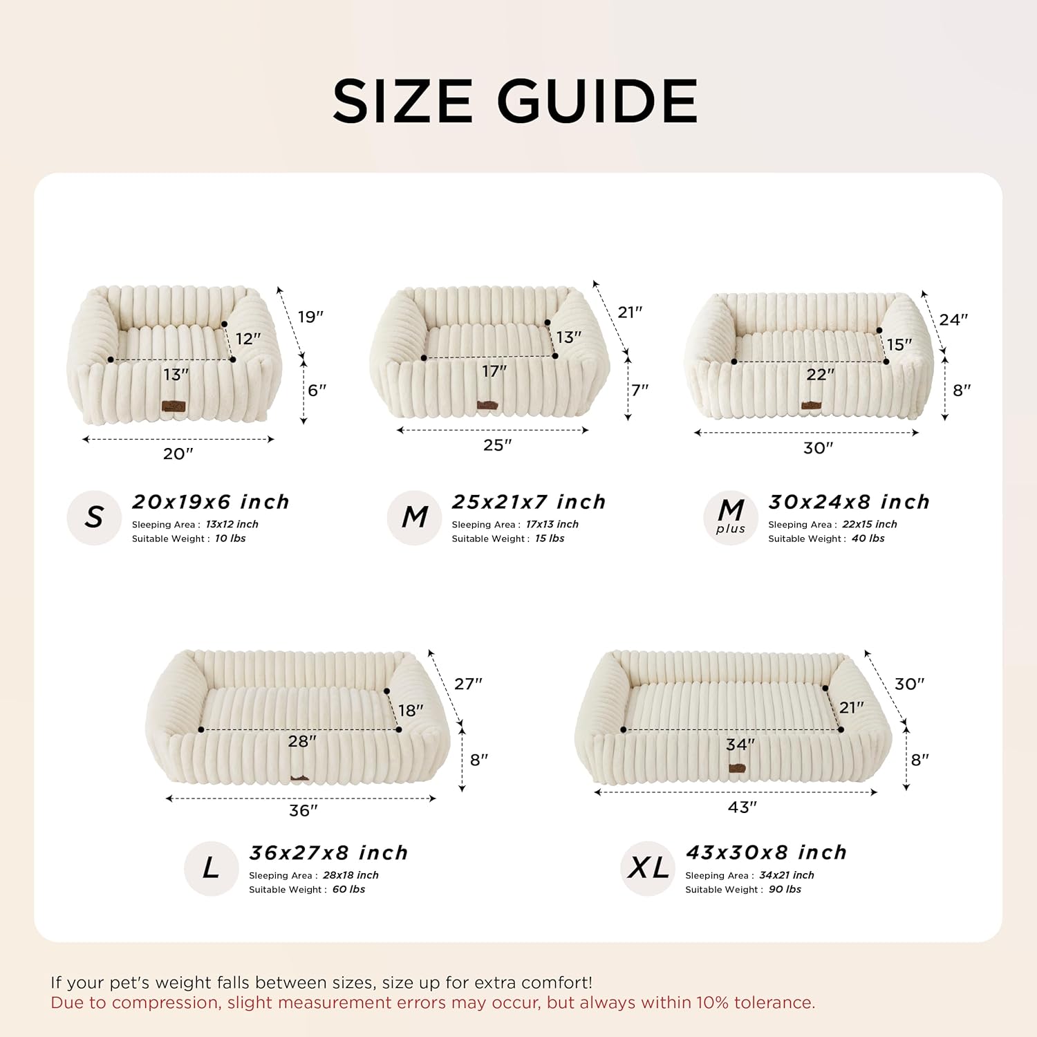 Orthopedic Dog Bed with Washable Cover for Small Dogs