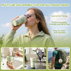 Leakproof collapsible water bottle for hiking camping and outdoor activities