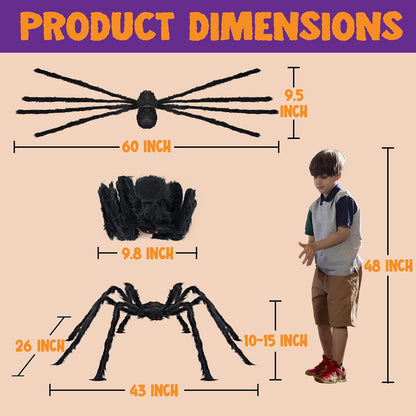 Giant Halloween spider displayed on lawn for spooky yard decor