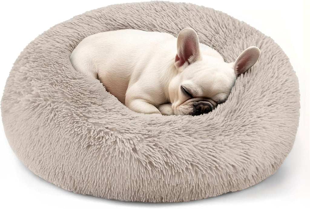 Calming Donut Dog Bed for Small Dogs & Cats Washable