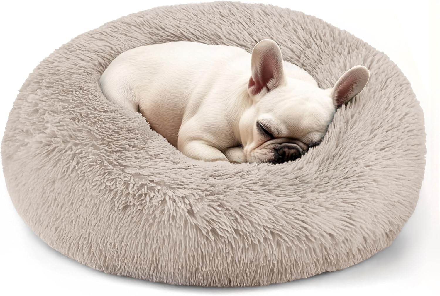 Calming Donut Dog Bed for Small Dogs & Cats Washable