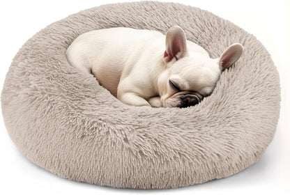 Calming Donut Dog Bed for Small Dogs & Cats Washable