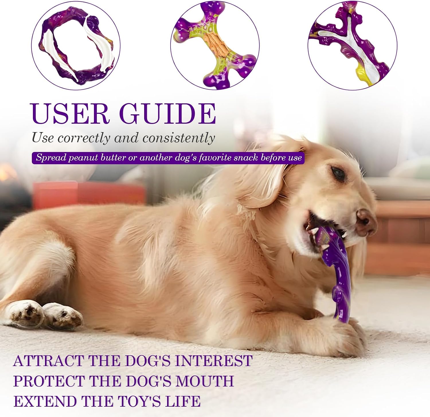 Frienhund Tough Dog Toys for Aggressive Chewers 3 Pack, Indestructible Dog Toys for Large Dogs, Dog Chew Toys, Aggressive Chew Toys to Keep Them Busy, Dog Toy for 30-75Lbs Medium/Large Breeds