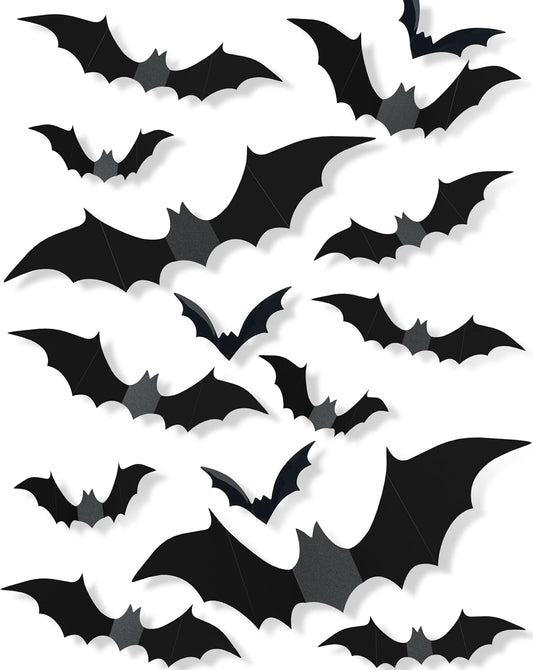 120 Pcs 3D Halloween Bat Wall Decorations