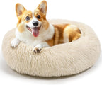 Calming Donut Dog Bed for Small Dogs & Cats Washable