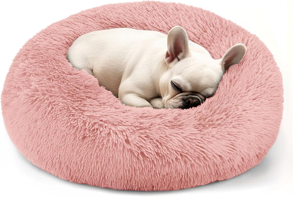 Calming Donut Dog Bed for Small Dogs & Cats Washable