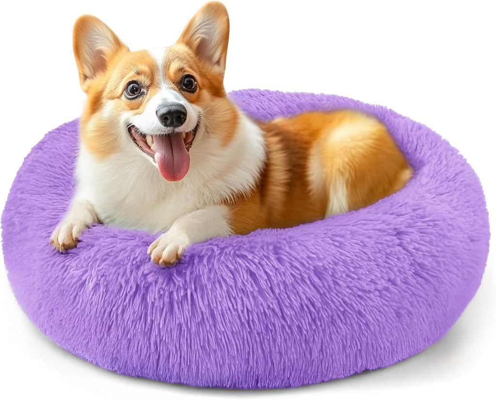Calming Donut Dog Bed for Small Dogs & Cats Washable