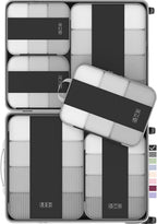 Expandable compression packing cubes for organizing clothes and travel essentials
