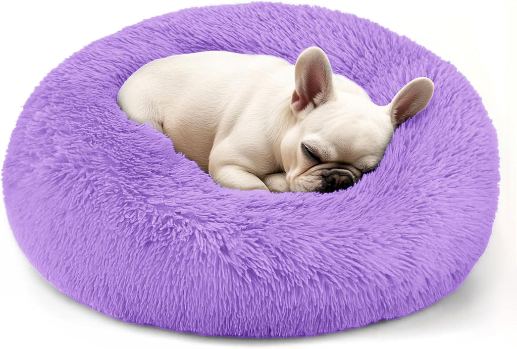 Calming Donut Dog Bed for Small Dogs & Cats Washable