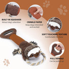 Large Plush Squeaky Dog Toys with Crinkle Paper, Tug of War Pull Toys for Puppies, Interactive Dog Chew Toys for Small, Medium and Large Dogs