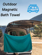 75 x 30 inch magnetic beach towel with sand-resistant microfiber fabric