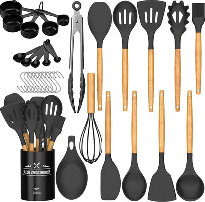 33 Piece Silicone Kitchen Utensils Set with Holder