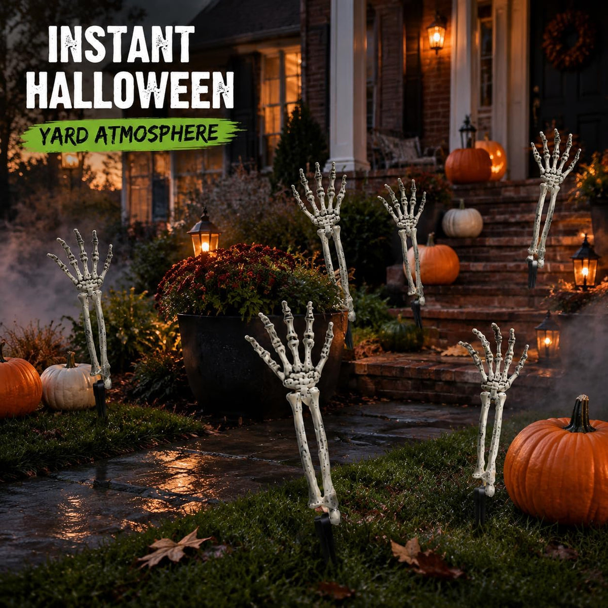 6PC Realistic Skeleton Arm Stakes for Halloween Decorations Outdoor