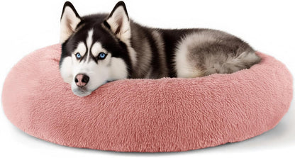 Calming Donut Dog Bed for Small Dogs & Cats Washable