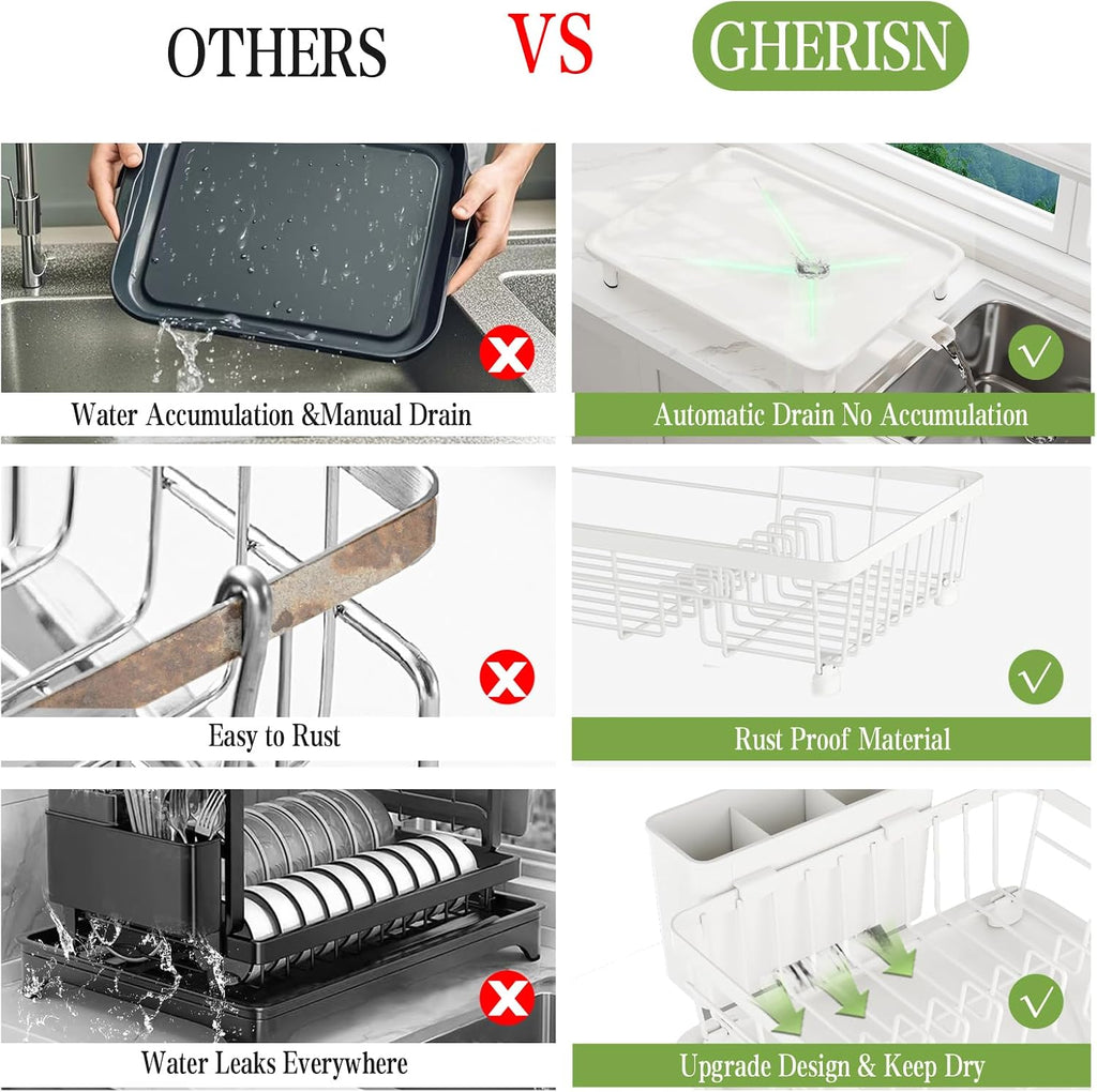 Stainless Steel Dish Drying Rack with Drip Tray