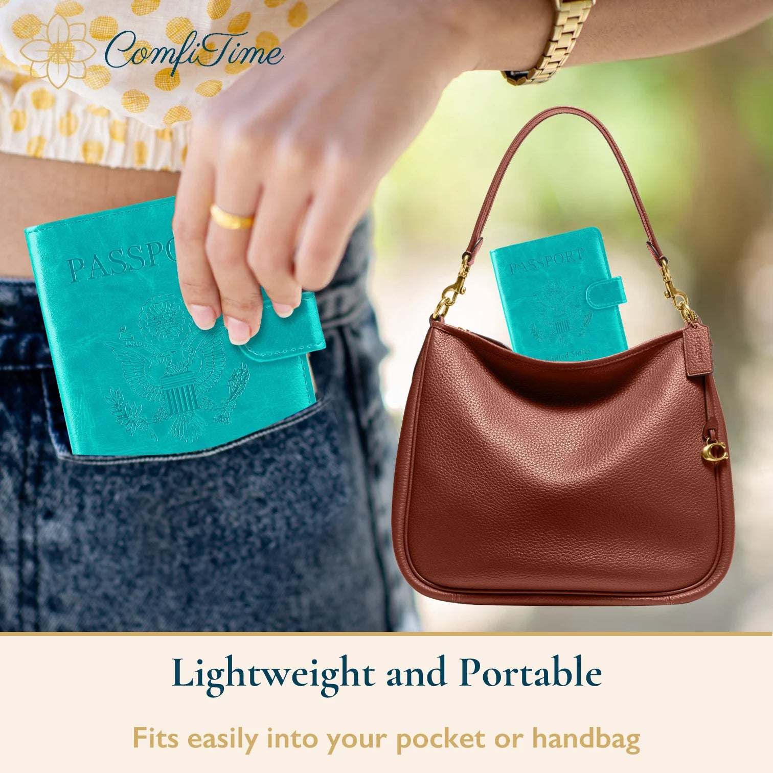 Passport Holder – RFID Blocking Travel Wallet with Cash & Vaccine Card Holder, Waterproof PU Leather Passport Case for Men & Women 