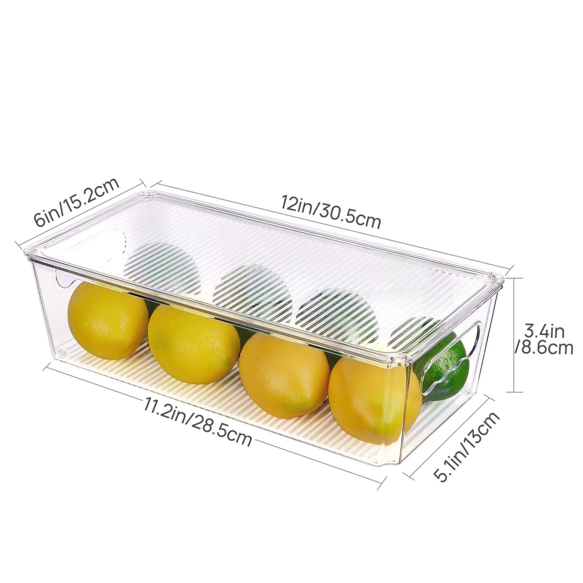 6Pcs Clear Organizers Bins with Lids, Stackable Plastic Storage Containers with Handles