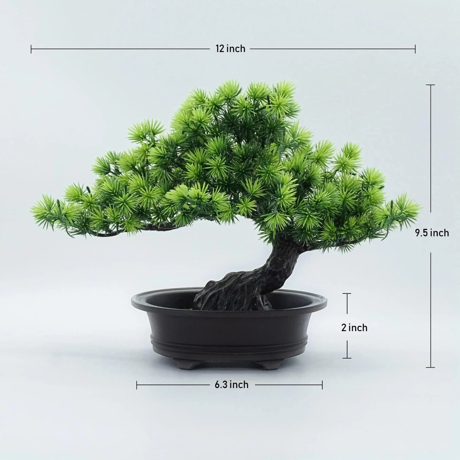 Artificial Bonsai Tree, 9.5" Tall Faux Greenery for Home, Office, Bathroom & Bookshelf Decor, Indoor Farmhouse Decoration
