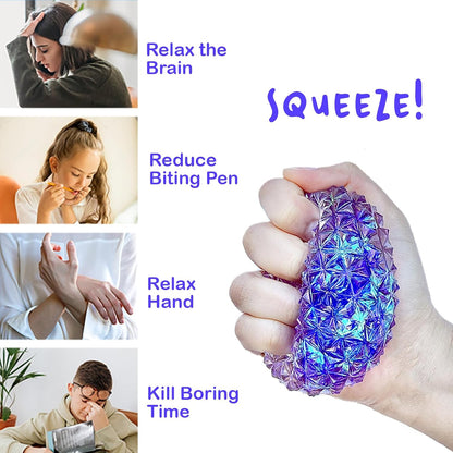 Soft slow-rise diamond stress ball for squeezing, fidgeting, and relaxation
