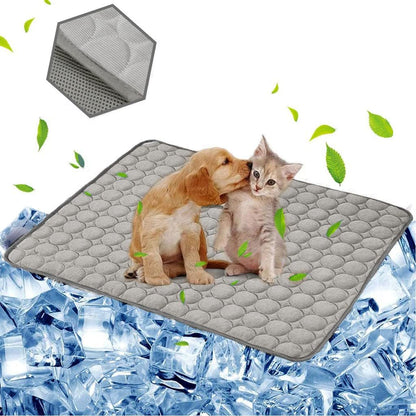 Pet Cooling Mat for Dogs & Cats – Outdoor & Indoor Cooling Pad, Blanket for Car Seats & Beds (Blue, 28" x 40")