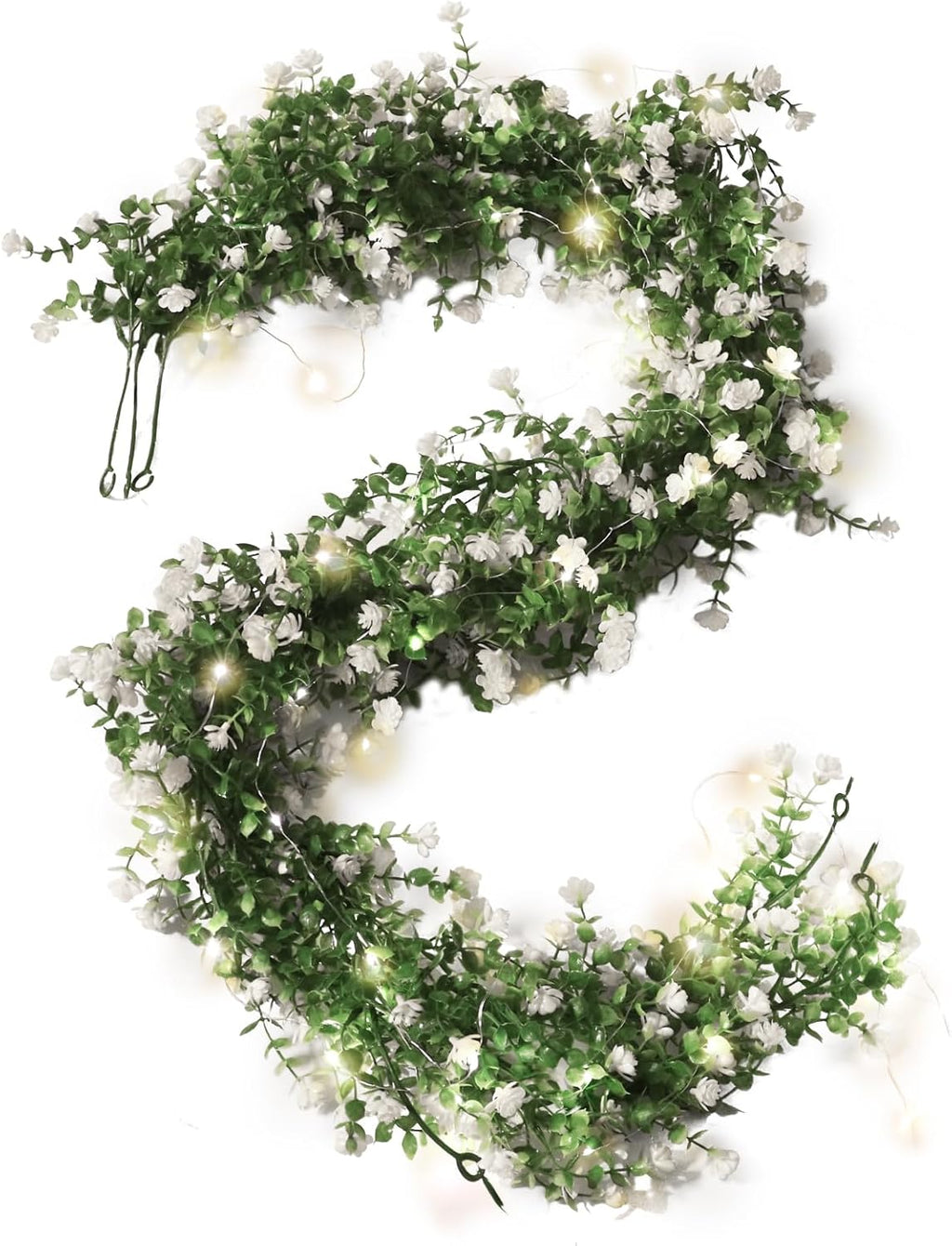 3-Pack Black Artificial Eucalyptus Garland with Flowers, Halloween & Fall Party Decor, Fake Floral Greenery for Wall Backdrop
