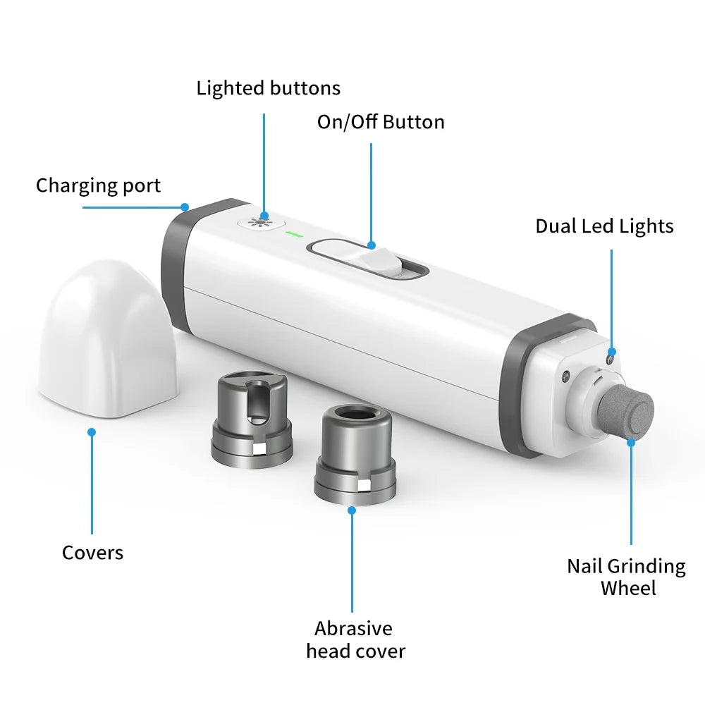 Rechargeable Dog Nail Grinder with LED Light